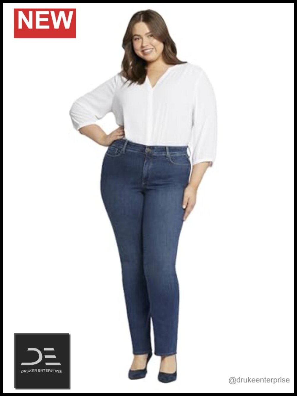 Women's Straight Leg High Rise Slimming Jeans Plus Size